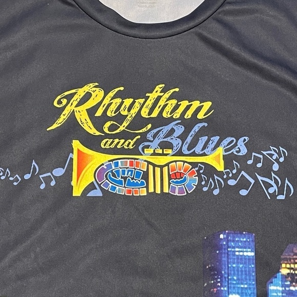 Rhythm and Blues - Houston 5K Run - Finish Strong Men's Athletic Shirt - Sz XXL - Picture 4 of 15